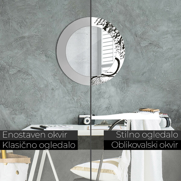 Round printed mirror Graffiti pattern