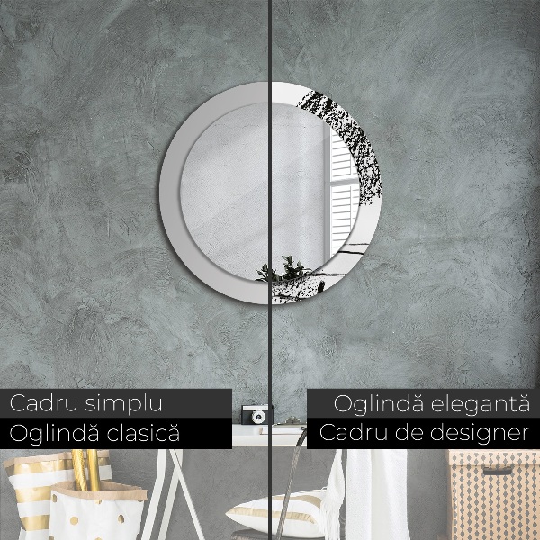 Round printed mirror Graffiti pattern