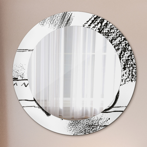 Round printed mirror Graffiti pattern