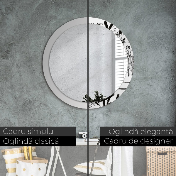 Round printed mirror Graffiti pattern