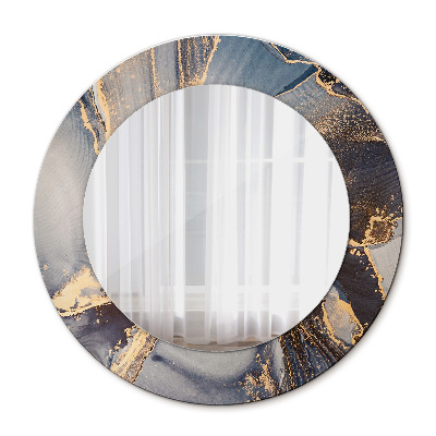Round mirror frame with print Abstract fluid