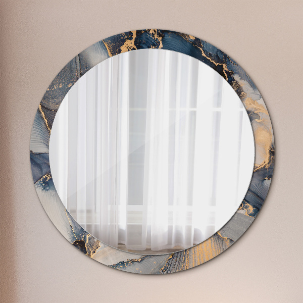 Round mirror frame with print Abstract fluid