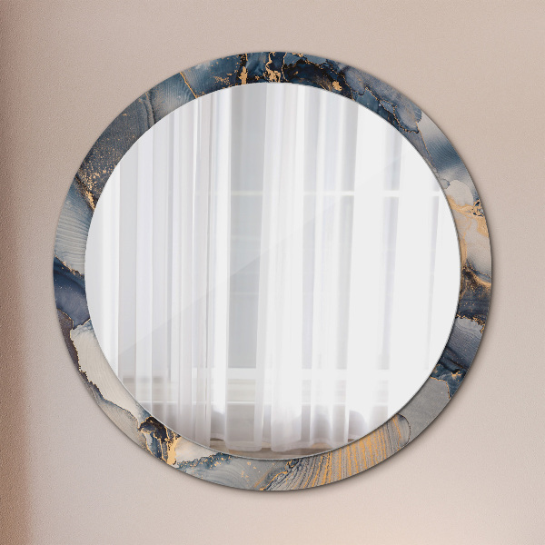 Round mirror frame with print Abstract fluid
