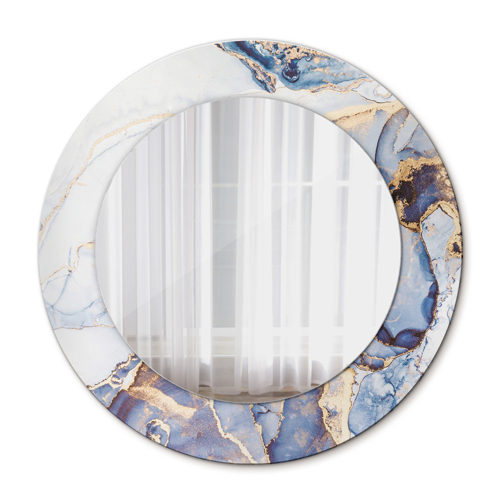 Round mirror frame with print Abstract liquid art