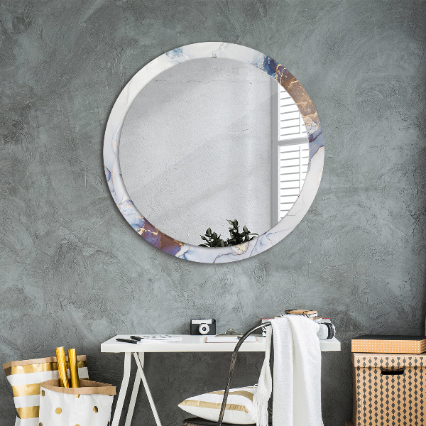 Round mirror frame with print Abstract liquid art