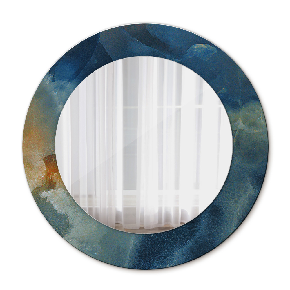 Round wall mirror decor Marble onyx