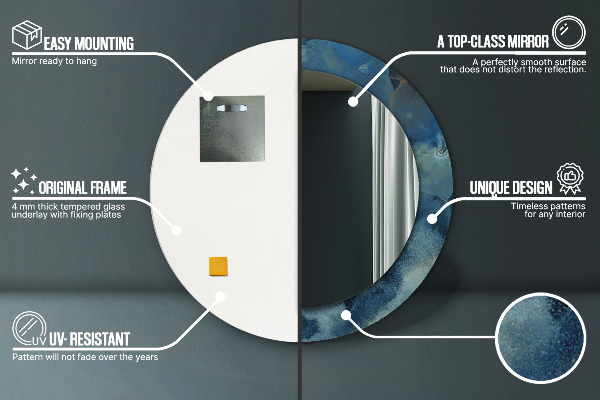 Round wall mirror decor Marble onyx