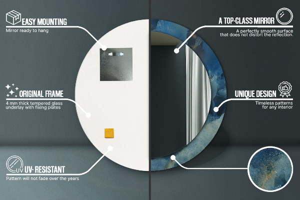 Round wall mirror decor Marble onyx