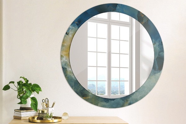 Round wall mirror decor Marble onyx