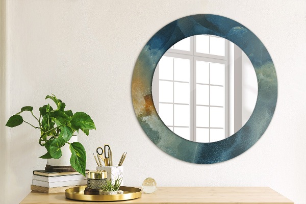 Round wall mirror decor Marble onyx