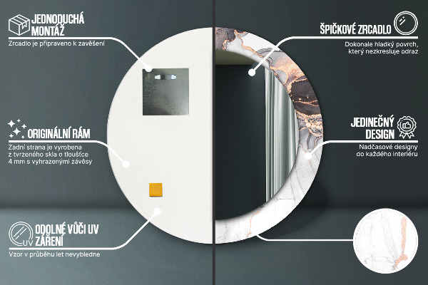 Round wall mirror decor Abstract fluid