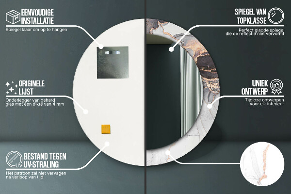 Round wall mirror decor Abstract fluid