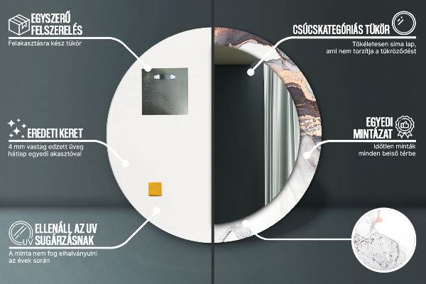 Round wall mirror decor Abstract fluid