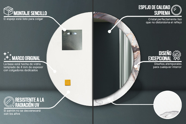 Round wall mirror decor Abstract fluid