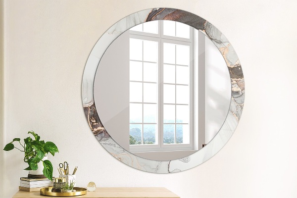Round wall mirror decor Abstract fluid