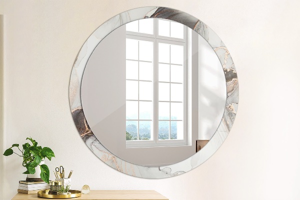 Round wall mirror decor Abstract fluid