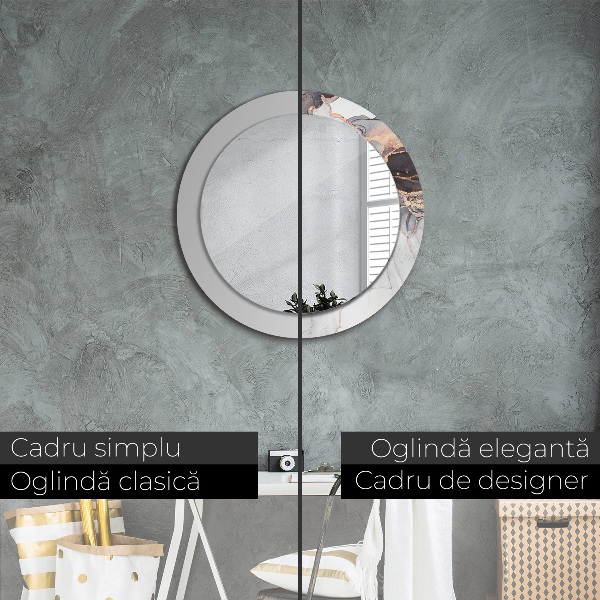 Round wall mirror decor Abstract fluid