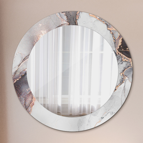 Round wall mirror decor Abstract fluid