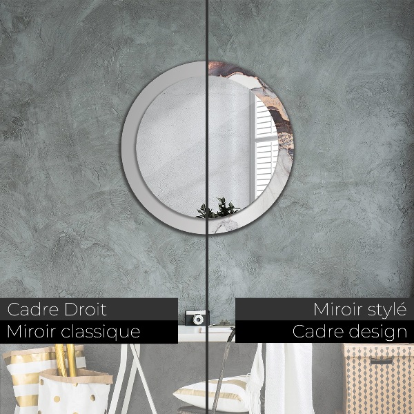 Round wall mirror decor Abstract fluid