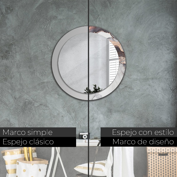 Round wall mirror decor Abstract fluid