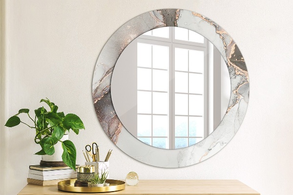 Round wall mirror decor Abstract fluid