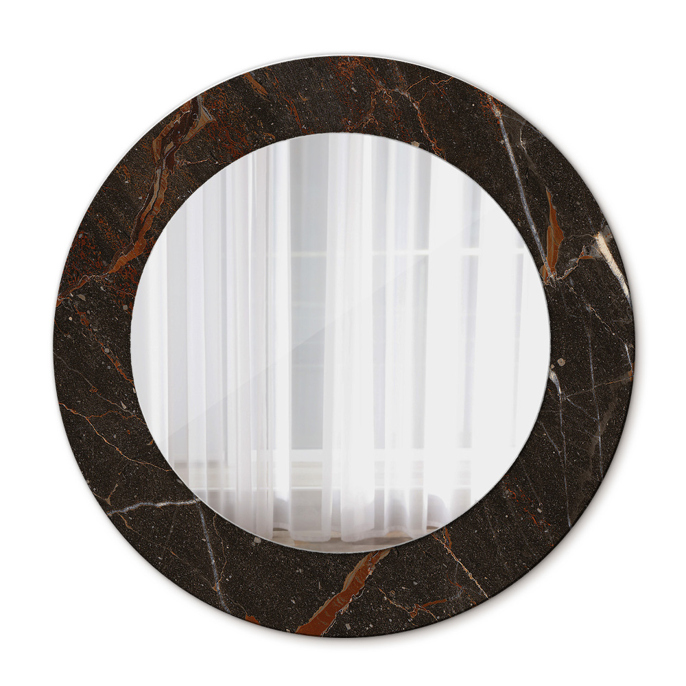 Circle decorative mirror Brown marble