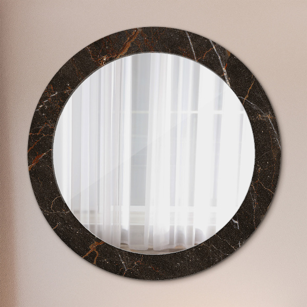 Circle decorative mirror Brown marble