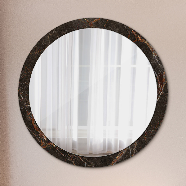 Circle decorative mirror Brown marble