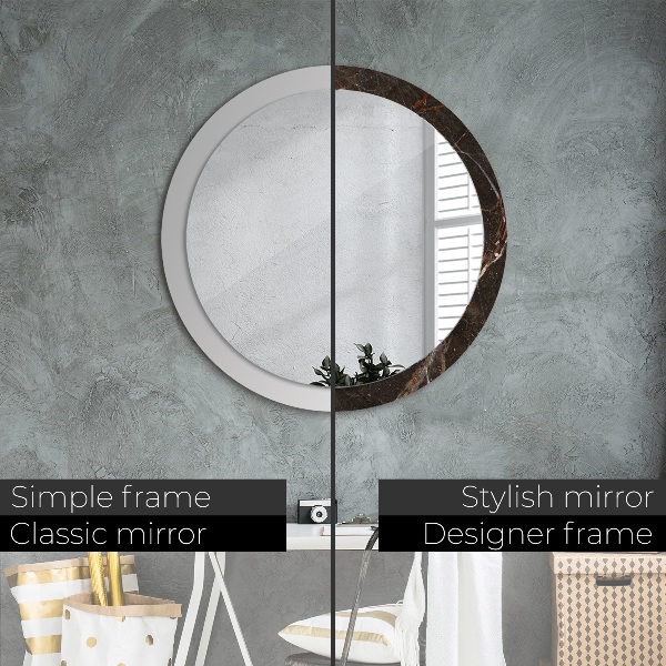 Circle decorative mirror Brown marble