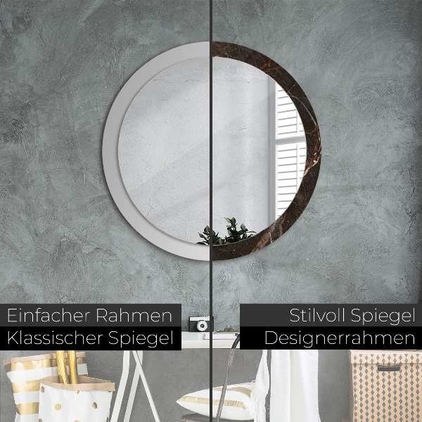 Circle decorative mirror Brown marble