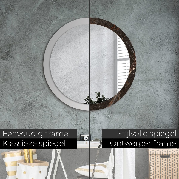 Circle decorative mirror Brown marble
