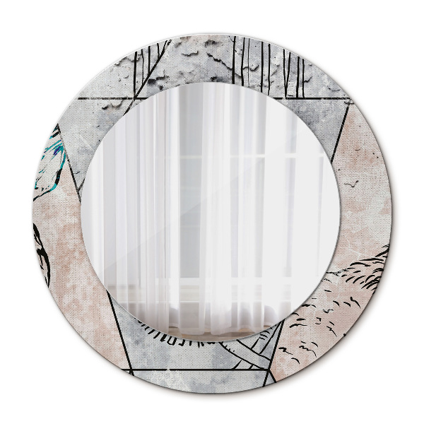 Circle decorative mirror Animal abstraction