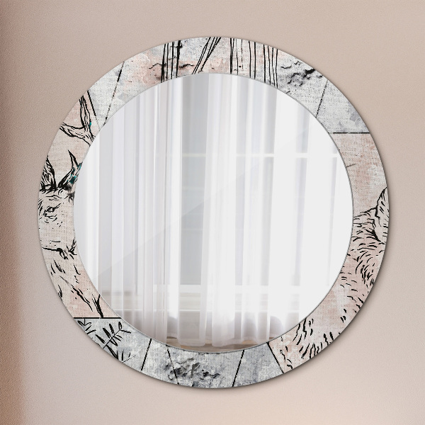 Circle decorative mirror Animal abstraction