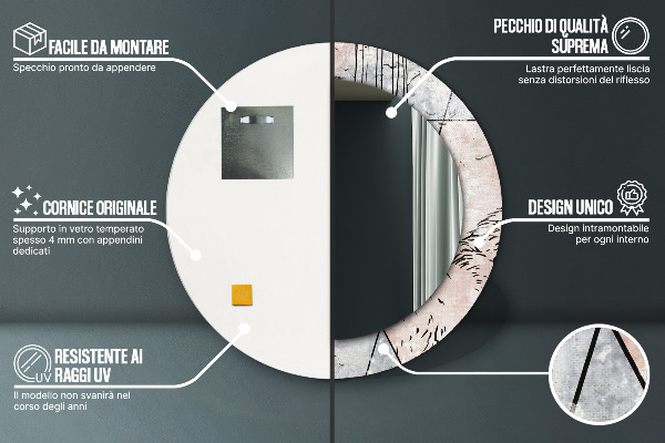 Circle decorative mirror Animal abstraction