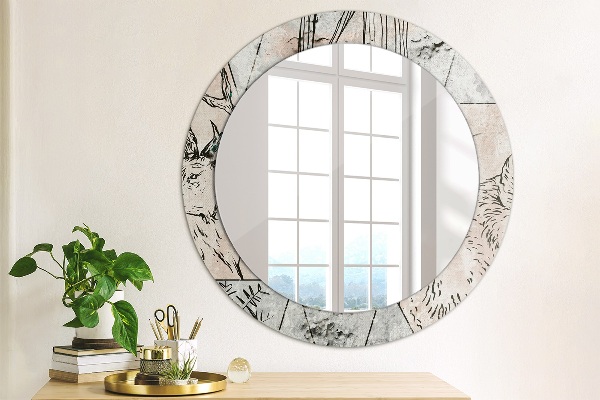 Circle decorative mirror Animal abstraction