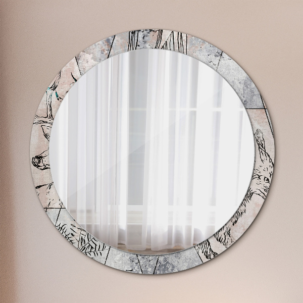 Circle decorative mirror Animal abstraction