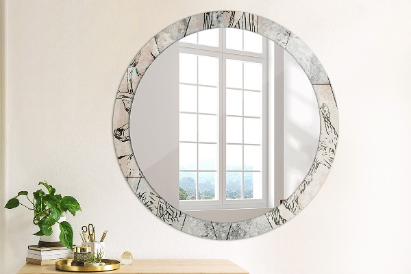 Circle decorative mirror Animal abstraction
