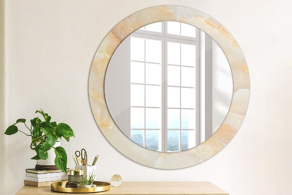 Round wall mirror design Marble onyx