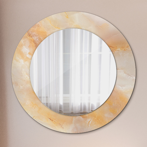 Round wall mirror design Marble onyx