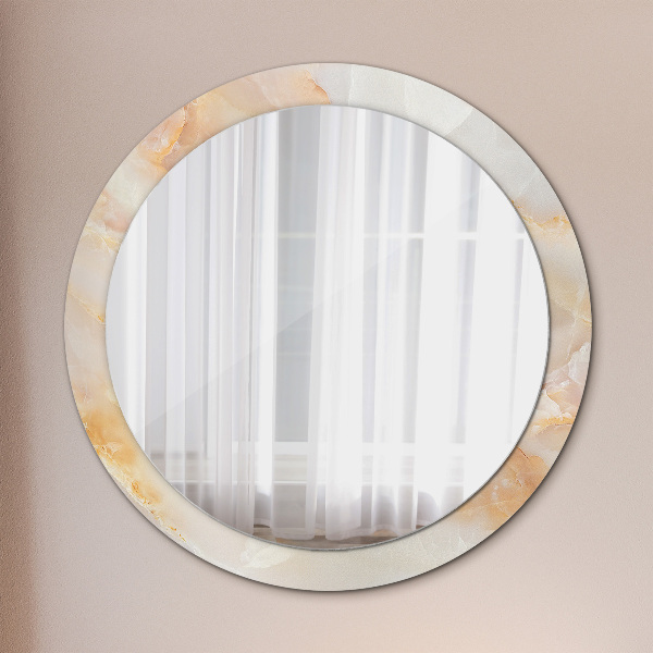 Round wall mirror design Marble onyx