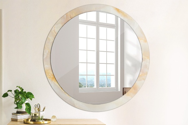 Round wall mirror design Marble onyx