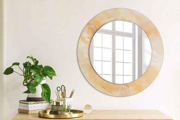 Round wall mirror design Marble onyx