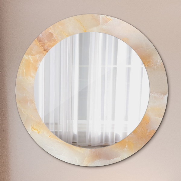 Round wall mirror design Marble onyx