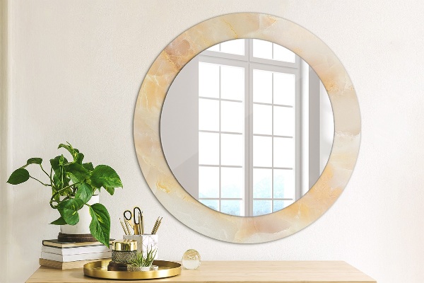 Round wall mirror design Marble onyx