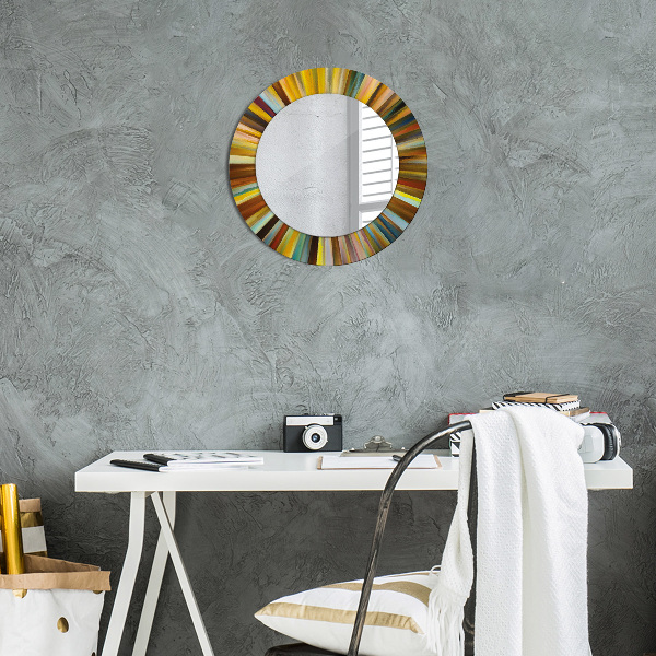 Round printed mirror Abstract radial pattern
