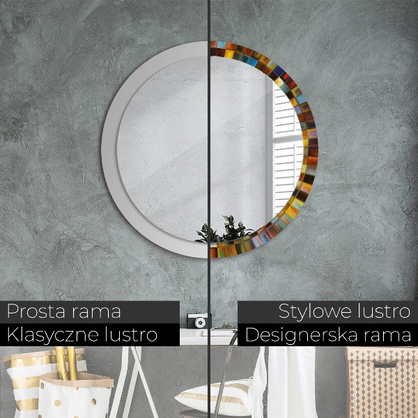 Round printed mirror Abstract radial pattern