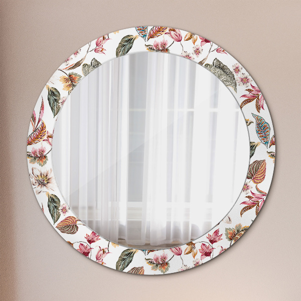 Round wall mirror design Vintage flowers