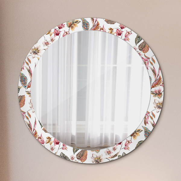 Round wall mirror design Vintage flowers