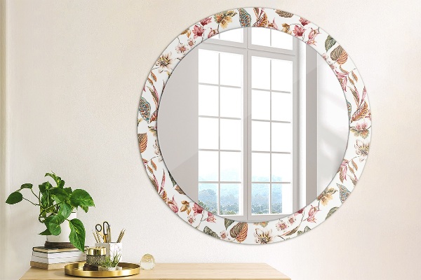 Round wall mirror design Vintage flowers