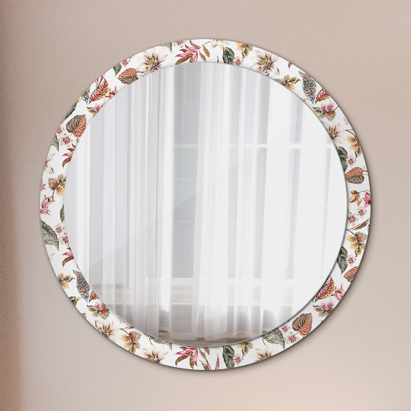 Round wall mirror design Vintage flowers